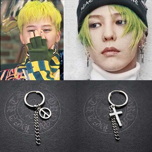 bigang  gd 权志龙同款圆形耳环钉情侣耳钉无耳洞耳夹潮