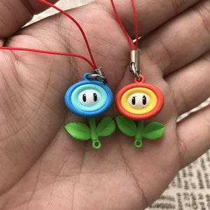正版散货 超级玛丽 马里奥 红火焰花蓝冰花 太阳花 挂件挂饰摆件