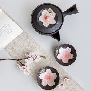 日本进口有田烧樱花陶瓷茶壶急须壶日式侧把壶功夫茶具套装
