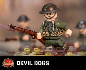 美国brickmania bm乐高一战第三方人仔 美国海军陆战队,不含武器