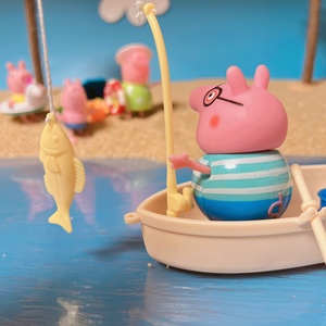 小猪佩奇过家家玩具钓鱼小船佩奇外贸散货