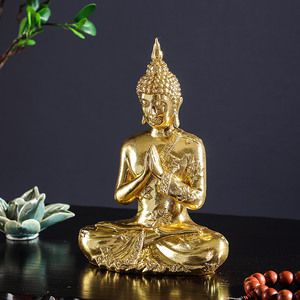 异丽泰式禅意树脂佛像小摆件泰国工艺品客厅供奉琉璃佛祖释迦摩尼