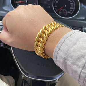 新款黄金马鞭手链男士999足金包银24k纯金福字贝壳头坦克链老板链