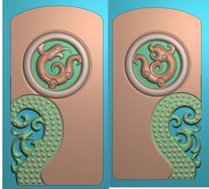 仿古龙玉牌挂件精雕图玉雕牙雕骨雕木雕图jdp浮雕图电脑雕刻图