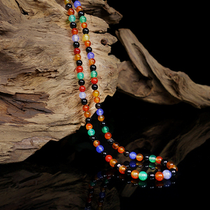 00漫蝶莱秀旗舰店天猫漫天然盐源玛瑙七彩南红八宝手串手链摆件雕刻