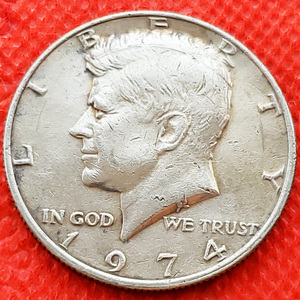 美国1974年50美分 半美元铜镍硬币 肯尼迪总统币 30.6mm 鹰