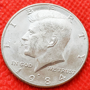 美国1980年代 50美分 半美元铜镍硬币 肯尼迪总统币 30.6mm 鹰