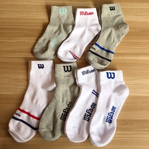 801人付款淘宝威尔逊wilson运动袜毛巾底船袜男士短筒网球袜子全棉