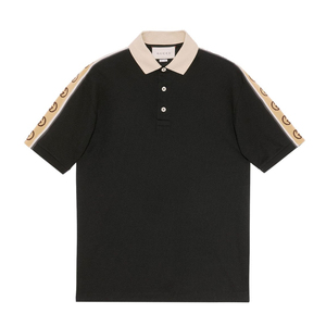 【deluxe现货】gucci古奇 21fw 男士 条纹织带短袖polo衫 598949
