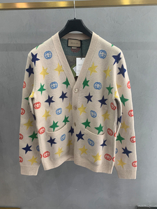 【DeLuxe】Gucci古奇 24SS 男士星星印花羊毛毛衣开衫663454XKBXY