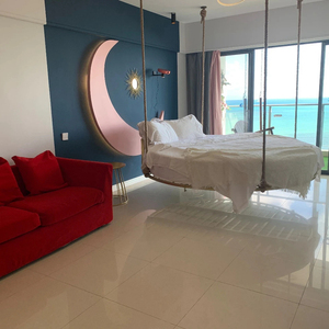 三亚湾蓝海三期网红民宿全海景一室一厅蜜月情趣房可做饭椰梦长廊