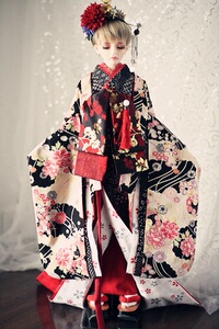 bjd sd娃娃衣服纸样图纸3分和服