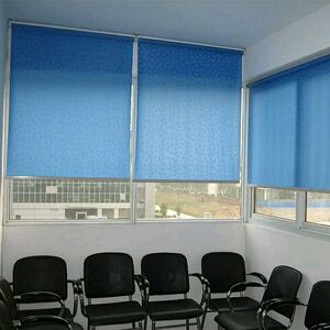 北京朝阳区办公室写字楼遮光隔热卷帘拉珠电动窗帘定做百叶上门测
