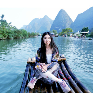 一江两游 广西桂林阳朔漓江游船竹筏兴坪古镇十里画廊纯玩一日游