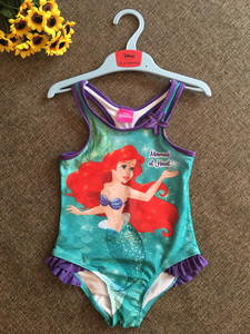 #套装#全新2018年新款Disney 迪士尼美人鱼女童泳衣