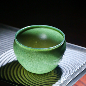 石歌 新疆和田玉茶杯薄胎青玉杯鱼缸杯100ml主人杯高端玉茶器礼品