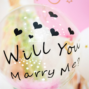 marryme透明波波球贴纸生日告白表白金字母贴求婚love气球装饰贴