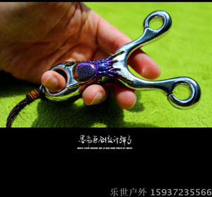 墨飞原创弹弓系列 知足立体雕刻版钛合金弹弓 蜘蛛弹弓