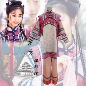 影视剧还珠格格紫薇女士同款古装服饰林心如粉色宫女格格演出服