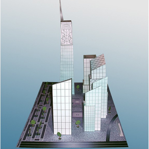 纸模型制作diy手工作业益智玩具摩天大厦高楼大楼3d立体建筑折纸