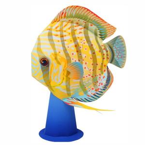 热带鱼七彩神仙观赏鱼3d立体纸模型diy手工制作儿童益智折纸玩具