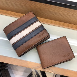 磊哥美国直邮coach/蔻驰男士 短款对折男款钱包 附小插袋