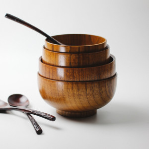 良器 日式和风传统木碗 大漆生漆木碗 木质餐具 大木碗 经典木碗