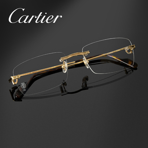 cartier卡地亚超轻眼镜框男士经典商务无框眼镜架可配近视ct0259o