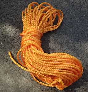 8MM橘黄色交织尼龙绳 黄色绳 绑扎绳 捆绑绳 拉横幅绳子 晾衣绳