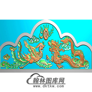 mbbt-0476-龙凤无线墓碑碑头帽头碑帽精雕图石雕浮雕图jdp/bmp灰