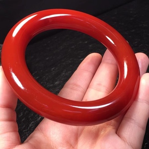 天然南红荔枝冻圆条手镯海纹石铜发晶紫龙晶鸡血石和田玉百搭女款