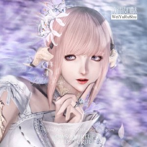 最终幻想14ff14捏脸数据脸型龙女龙娘敖龙族 紫罗兰龙娘捏脸