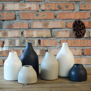 现代简约白色陶瓷花瓶摆件 创意客厅时尚家居装饰品摆设软装饰品