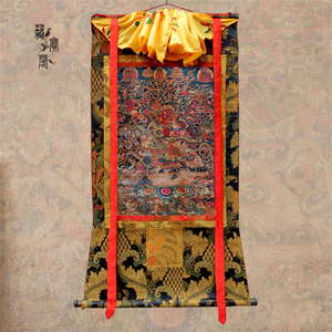 藏宝阁金甲衣护法之二唐卡矿物颜料微喷客厅装饰画挂画纯手工藏式