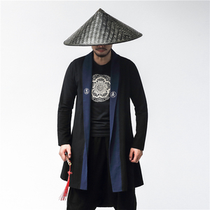 春秋季汉服男古装侠客青年外套忠义衣服中长款风衣中式男披风上衣