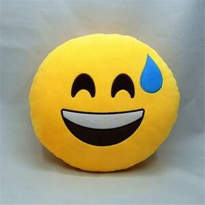 流汗黄豆抱枕emoji表情包搞怪毛绒玩具公仔笑脸滑稽靠枕垫午休