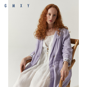 gmxy古木夕羊2020春秋季女装新品麻料百搭西装外套gz1910070102