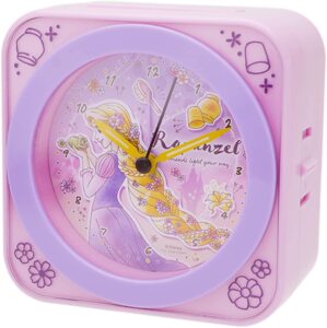 在途 日本代购 disney迪士尼长发公主音乐闹钟 紫色led灯时钟礼物