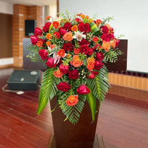 演讲台花鲜花会议桌花鲜花同城开业礼物签到台花卉盆栽发言席摆花
