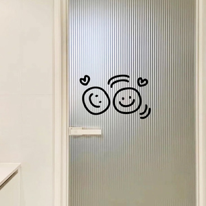 可爱卡通笑脸玻璃贴纸防撞头 网红商店推门贴 厨房卫生间镜子贴