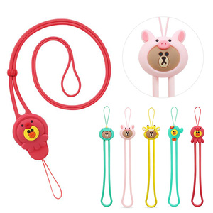 line friends苹果手机挂绳短款通用硅胶吊绳挂脖女款卡通长款个性