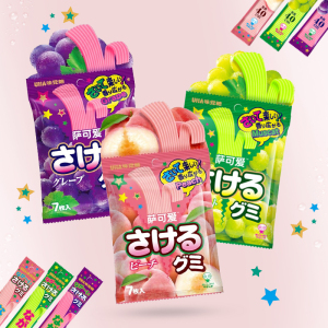 日本进口网红零食 uha悠哈味觉糖超长条手撕糖水果葡萄味撕撕软糖