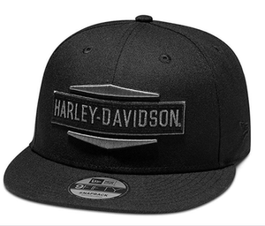 现货顺丰#美国哈雷原厂hd 男士经典logo 9fifty黑色机车棒球帽子