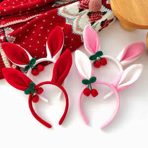 兔年头饰可爱兔耳朵发箍小兔子头箍卡通动物发卡搞怪洗脸少女发饰