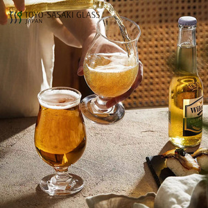东洋佐佐木日本进口玻璃啤酒杯日式家用玻璃喝酒杯创意高脚果汁杯