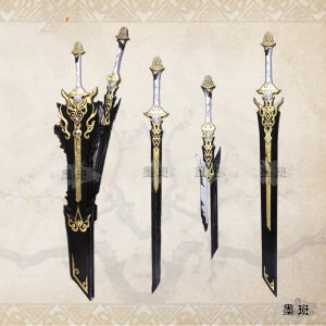 墨班 现货 cosplay道具 剑网三/3  霸刀山庄 霸刀双刀 pu未开刃