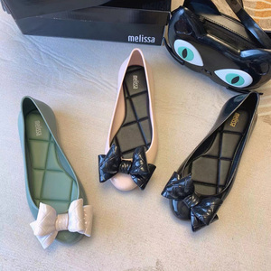 巴西果冻鞋美丽莎女鞋新款舒适平底鞋圆头蝴蝶结软底甜美浅口单鞋