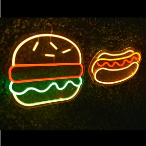 定制网红usb电池盒款霓虹灯带食物造型户外餐厅装饰墙汉堡热狗灯