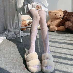 183人付款天猫新款性感白色渔网袜丝袜大网格袜子女纯欲白丝黑丝薄款