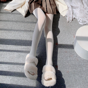 奶白色打底袜春秋